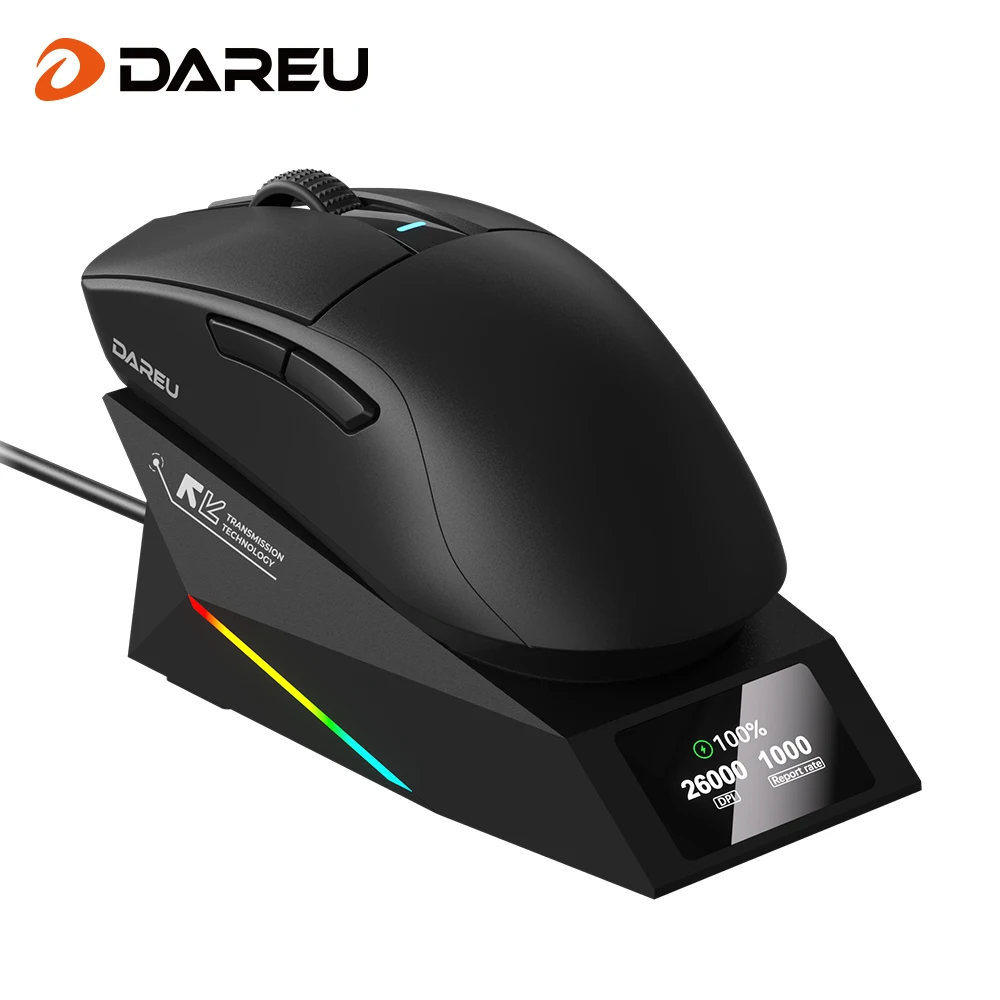 Mouse Sem Fio DAREU A950GD PAW3395. Huano MicroSwitchs 500Mah Base