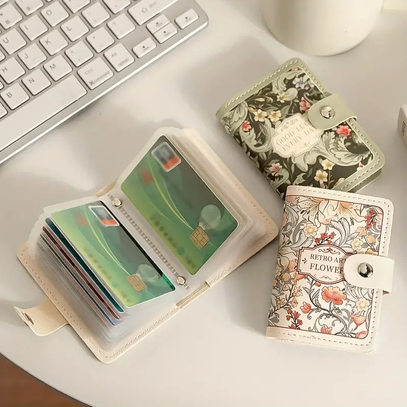 Elegant Multi-Slot Snap Closure Wallet - Compact ID & License Card Holder, Durable Organizer