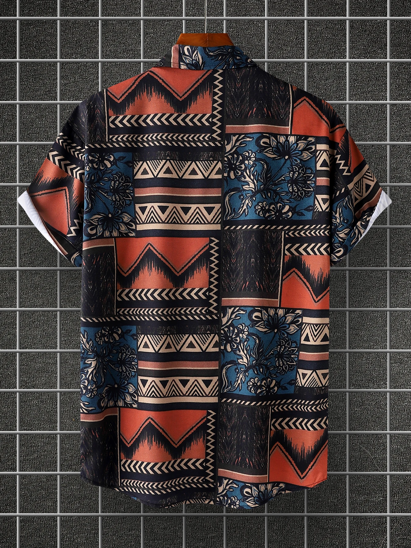 Bohemian style Men's Summer Short Sleeve Printed Shirt Thin Beach Clothing Casual 2