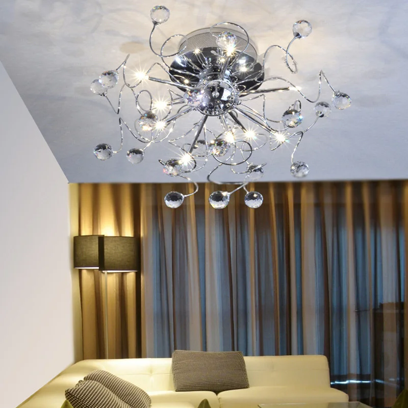

Free Shipping Best Quality 11-lights Chrome Modern Crystal Chandelier Dia73*H37cm lustres De Cristal Lamp For Living Room