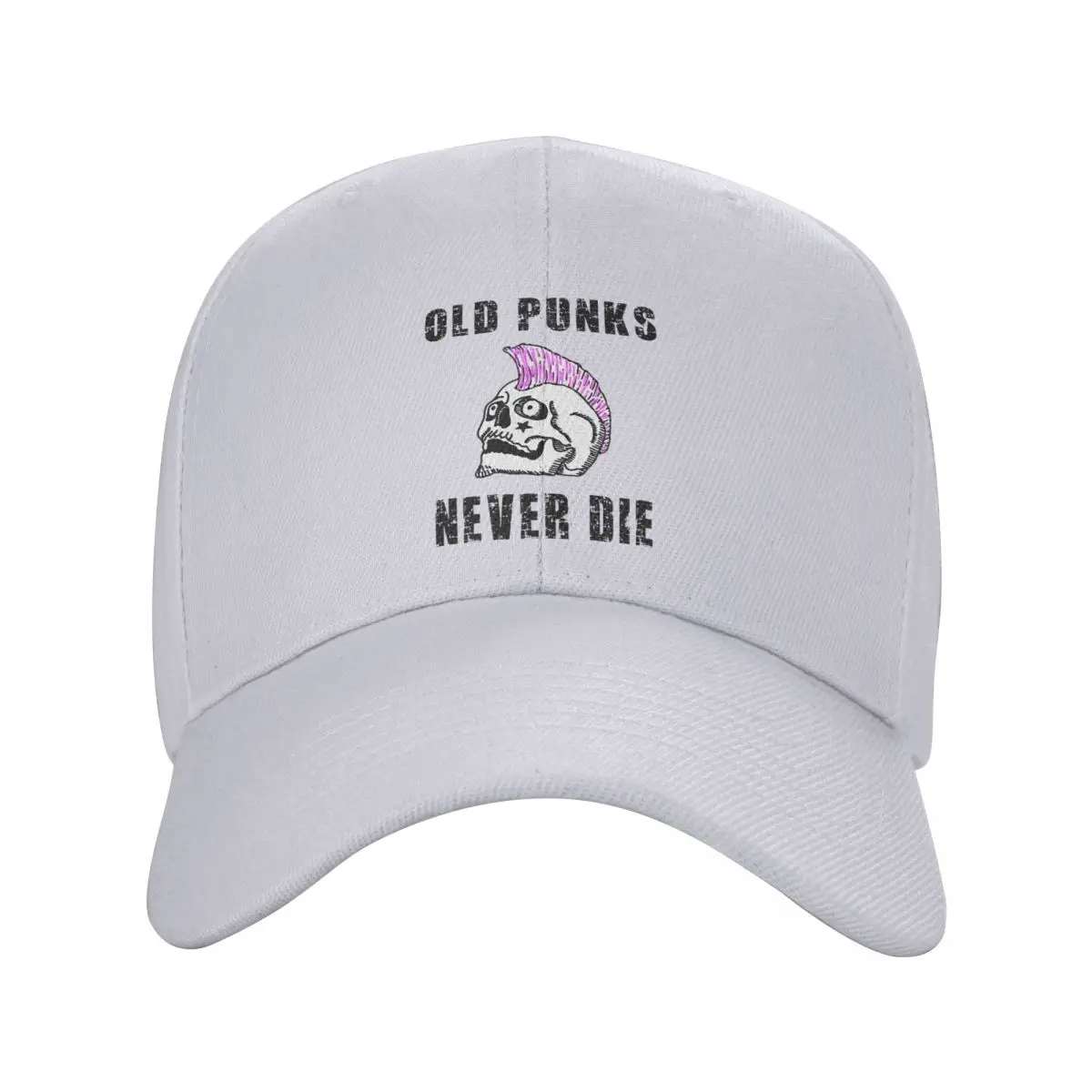 thumbnail image 1 of Gorra de béisbol lavada para hombre, estilo punk, estilo camionero profesional, snapback, gorra de papá, gorras de golf "Old Punks Never Die", 1 of 7