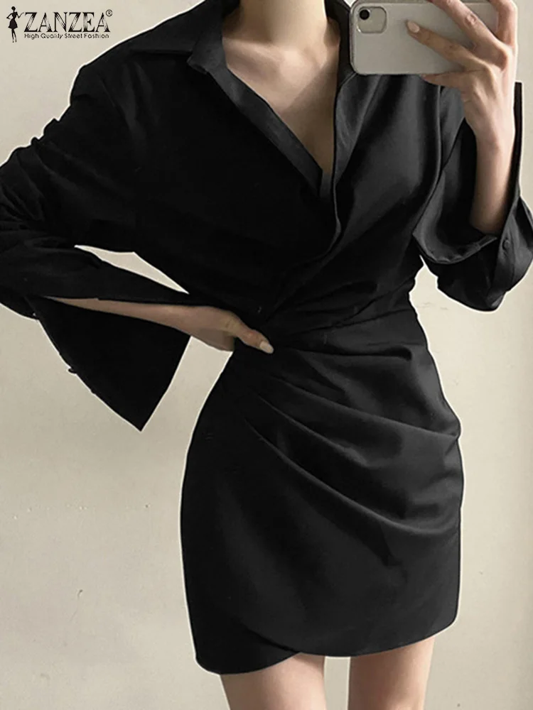 moda feminina vestido de cetim zanzea elegante 01