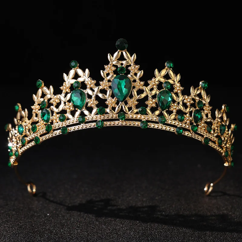 Vintage Luxus Kristall Krone Braut Hochzeit Haarschmuck Palast Stil Urlaub Stirnbänder für Weihnachten Neujahr Bankett Partys – Detail 8