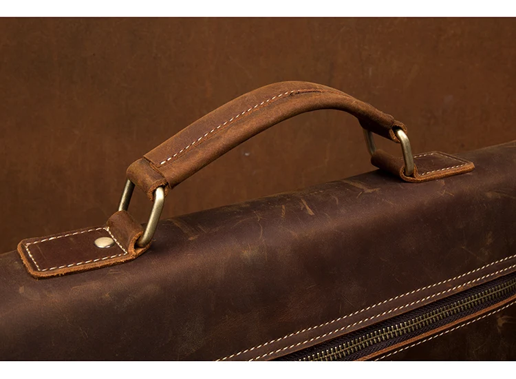Distressed Brown Laptop Shoulder Bag Briefcase