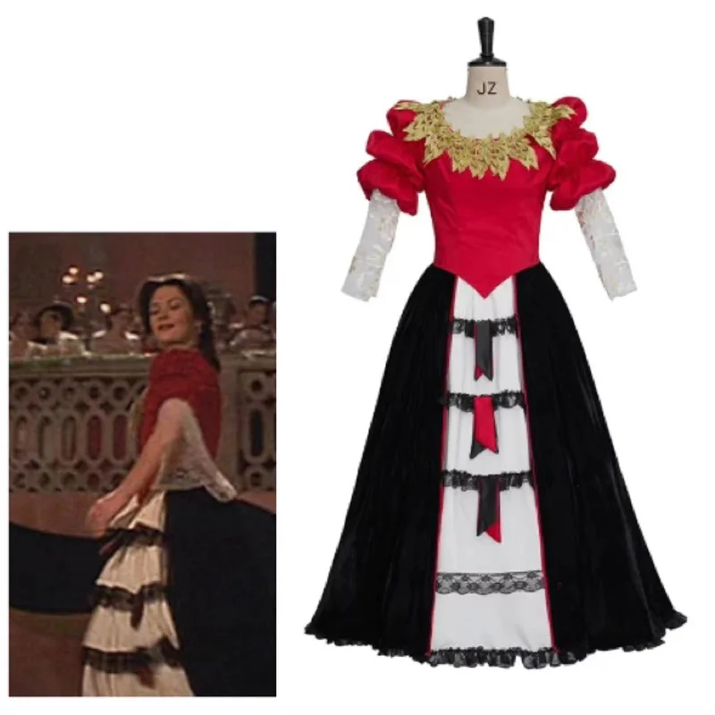 

Elena Montero Cosplay Costume Women Red Ball Gown Halloween Custom Made