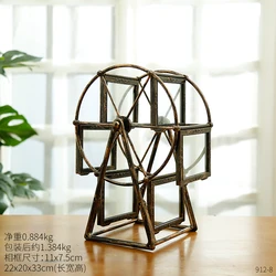 Vintage Ferris Wheel Photo Album and Decorative Windmill - Style Picture Holder for Home and Office Display (Vintage color D)
