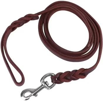 Braided Leather Collar & Leash Set for French Bulldogs - Durable 8