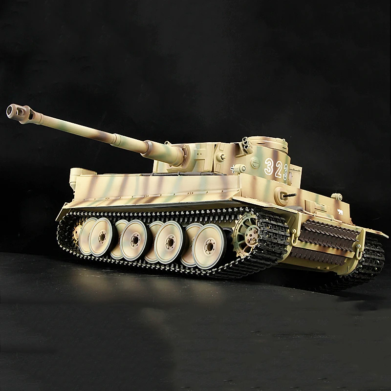 1/16  Remote Control Tiger Heavy Tank Customized Metal Painting Modified Old Sand Table Military Tank Battle Damaged Vehicle 5