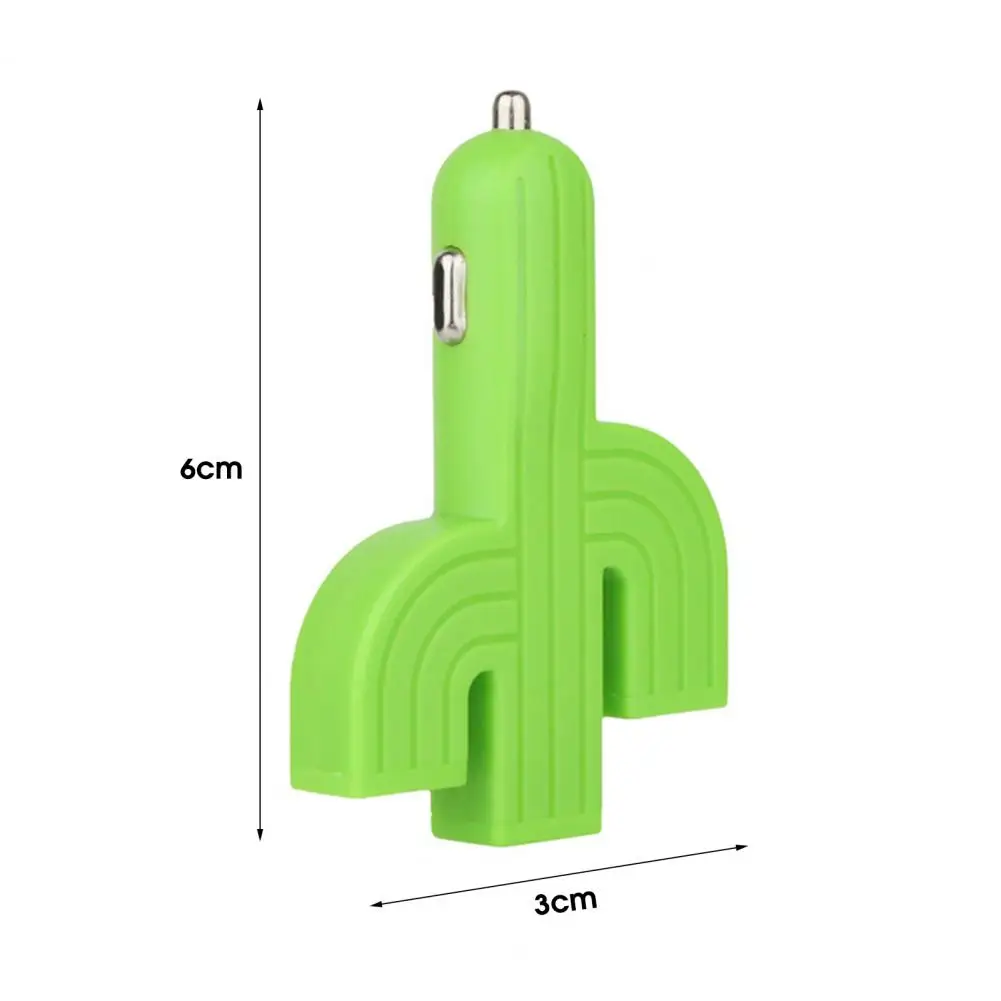 Car Charger Cactus Shape 3 USB Ports Multiple Stable Power Supply High Efficiency Fast Charging Flame retardant USB 1