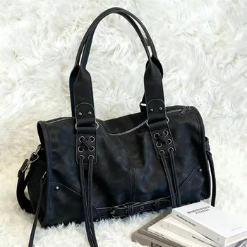 Borsa da moto da donna retrò Borsa da cuscino a tracolla di fascia alta con design a nappa di marca Borsa da donna sotto le ascelle di grande capacità alla moda