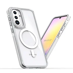 Metal Lens Magnetic Clear Phone Case with Enhanced Protection - Galaxy A55 5G (WHITE)