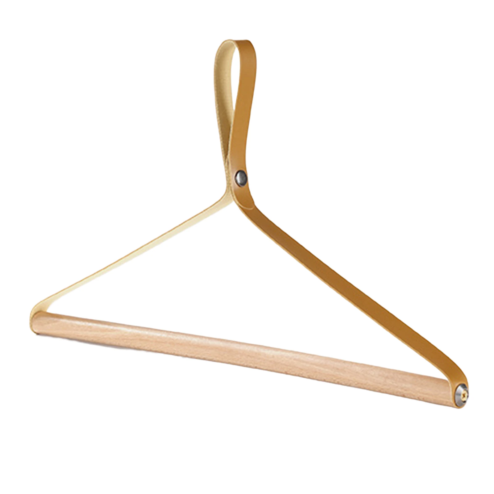 HOT Wooden Folding Coat Hangers Soft Leather Rope Beech Hanger Suitable for Kids and Adult Clothing 6