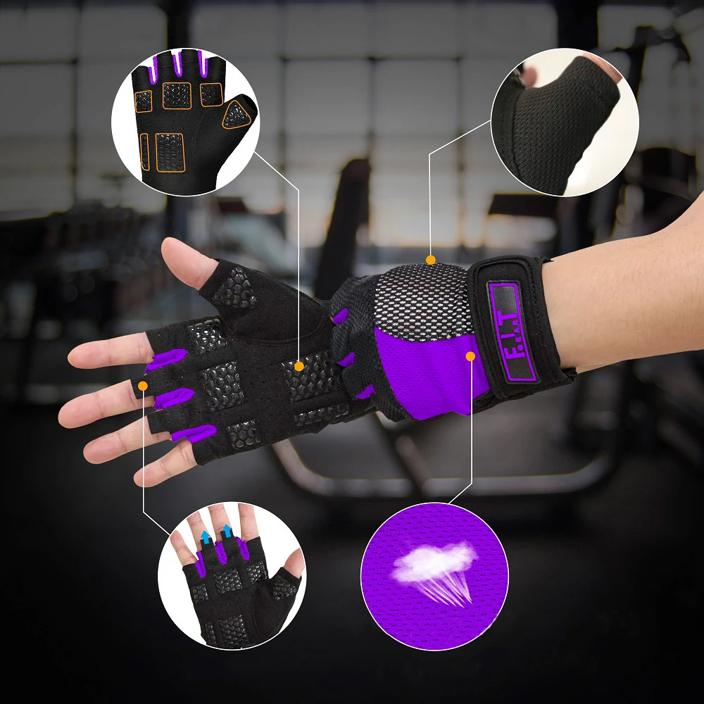 1 Pair Weightlifting Gloves Yoga Gloves for Women Body Building Gym Training Fitness Cycling Riding Gloves Workout Sports Gloves 2