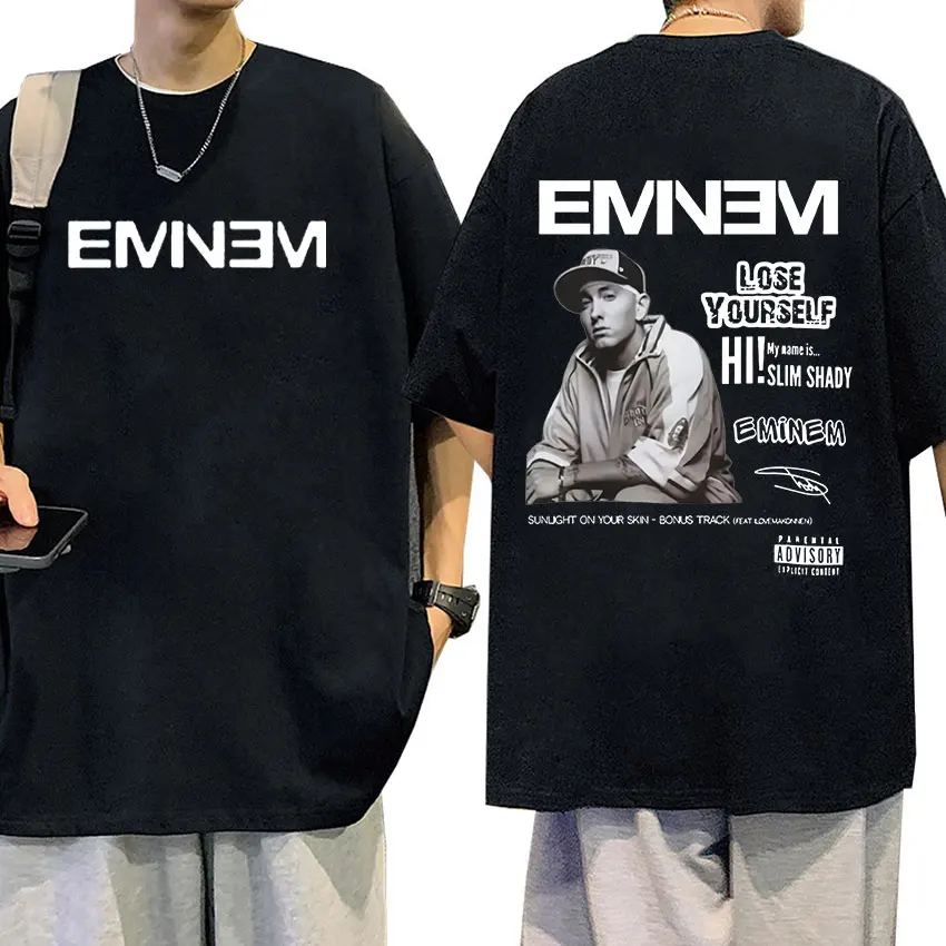 

Rapper Eminem Anger Management Tour Print T Shirts Men's Hip Hop Vintage Gothic Oversized Cotton T-shirt Unisex Trend Streetwear