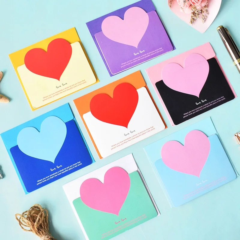 

10pcs Heart Shaped Greeting Cards Christmas Valentine's Day New Year's Greeting Cards Wedding Birthday Mother's Day Thanksgiving