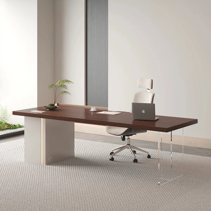 

Большой офисный стол для гостиной, итальянский длинный минималистичный угловой компьютерный стол для учебы, подвесной компьютерный стол I-образной формы, мебель для компьютера
