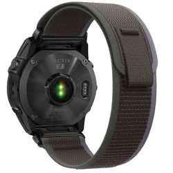 Loop Nylon Quick Fit Strap for Smartwatches - Available in Multiple Sizes (Green gray)