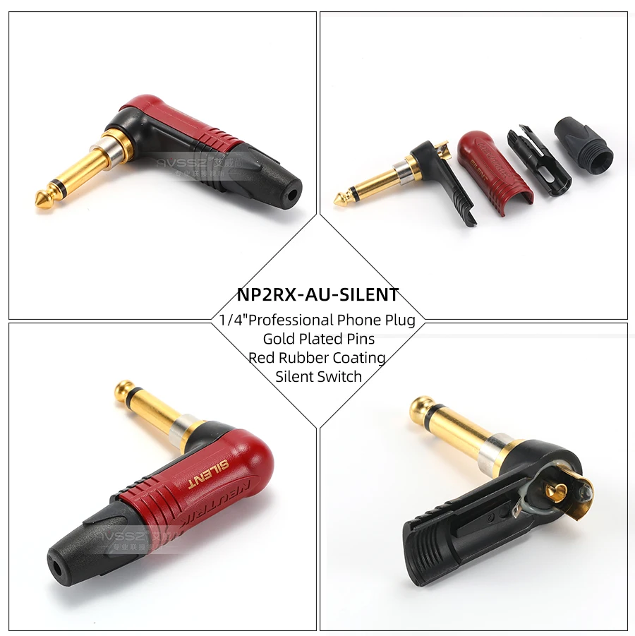 NP2RX-AU-SILENT/NP2XX-SILENT TR6,35 mm/(1/4" Jack) Angle Professional Instrument (Gitarre) Silent Plug Switc – Detail 9