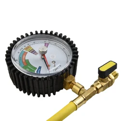 Nitrogen Pressure Tester 1~60bar HVAC Systems Cold Test Table Tools Brass 1/4 SAE In Pressure Gauge For R134a, R22, R407C, R410A