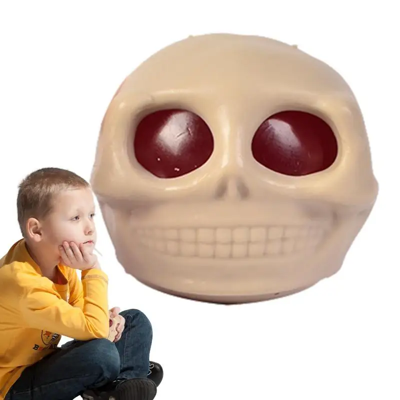 

Vinking Skull Stress Ball Party Toys Squeeze Balls Skeleton Head Bat Halloween House Dcor Fashion Freind Gift