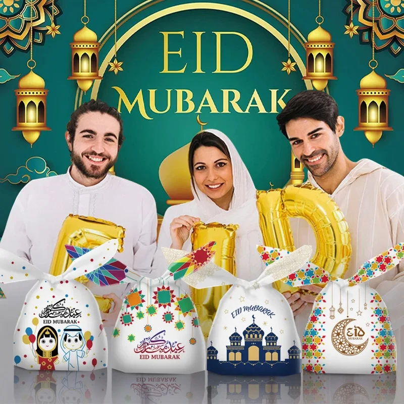 50 Stück Ramadan Geschenktüten Eid Mubarak Süßigkeiten Keksbeutel Beutel Ramadan Dekoration 2025 Kunststoff Eid Geschenkverpackung Zubehör – Detail 1