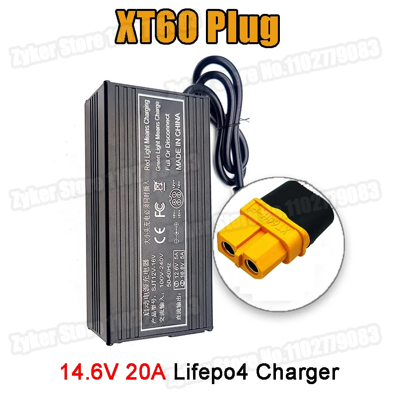 14.6V 20A Lifepo4 Battery Charger 4S 12V High Power Smart Charger For Lithium iron Phosphate Battery Pack 110V-240V EU Chargers