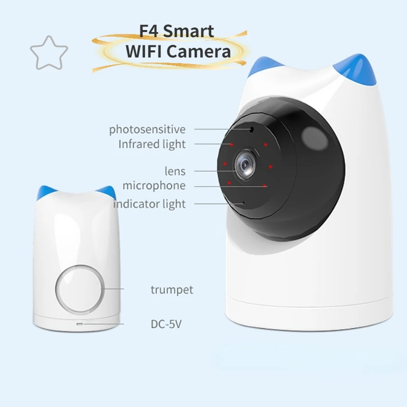 

F4 Smart Life WIFI Camera 1080P HD Night Vision Support Mobile Phone Remote Monitoring Humanoid Tracking Alarm Information Push