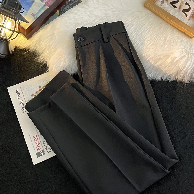 Korean Style Suit Pants Men Slim Fashion Solid Color Business Society Dress Pants Men Straight Pants Men Formal Trousers M29 2