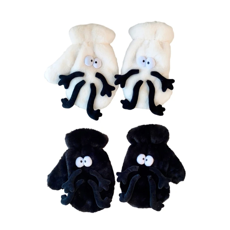 

Winter Gloves Full Finger Plush Mitten with Cartoon Design for Adult Teens