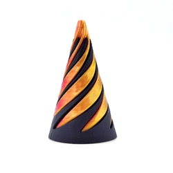 3D Printed Spiral Cone Fidget Toy - Stress Relief Sensory Sculpture (E - 1PC)