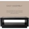 Large 2 Tier Contemporary Rectangle Wooden Center Coffee Table with Shelf Storage for Living Room in Refined Black Finish 5