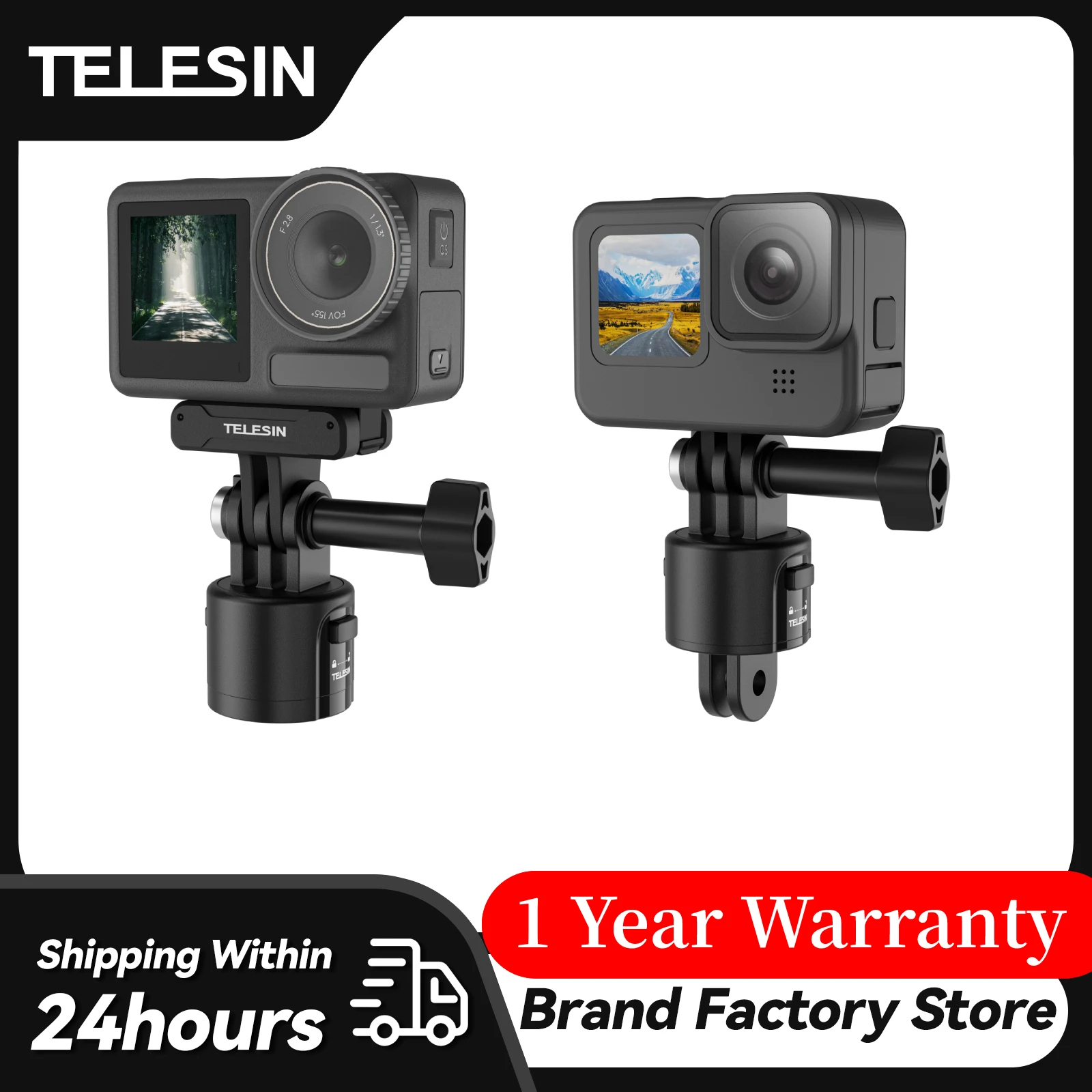 

TELESIN набор магнитных Быстросъемных адаптеров с винтом 1/4 для экшн-камеры Gopro 12 11 10 9 Dji Insta360 X3 GO3