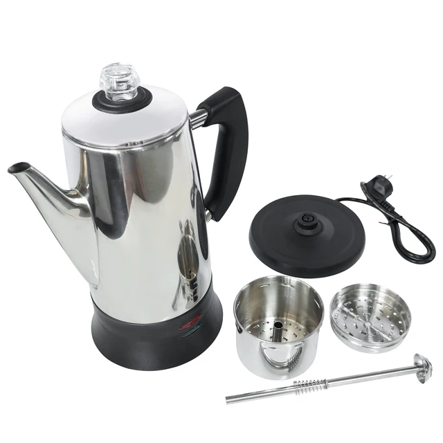 DUTRIEUX Electric Percolator Coffee Pot Stainless Steel Coffee Maker  Percolator Electric Pot - 4 Cups Stainless Steel Percolator - AliExpress