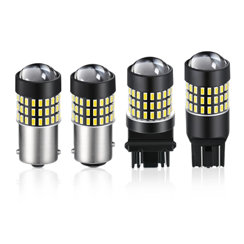 OBOLED 10X Car LED Bulb BAY15D 1157 P21W BA15S 1156 PY21W Turn Signal Light 3014 SMD 6500K White Auto Reverse Parking Back Lamps