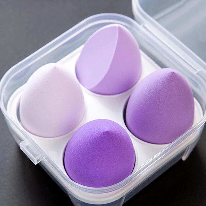 

4pcs Makeup Dry And Wet Combined Beauty Cosmetic Ball Foundation Powder Puff Bevel Cut Make Up Sponge Tools