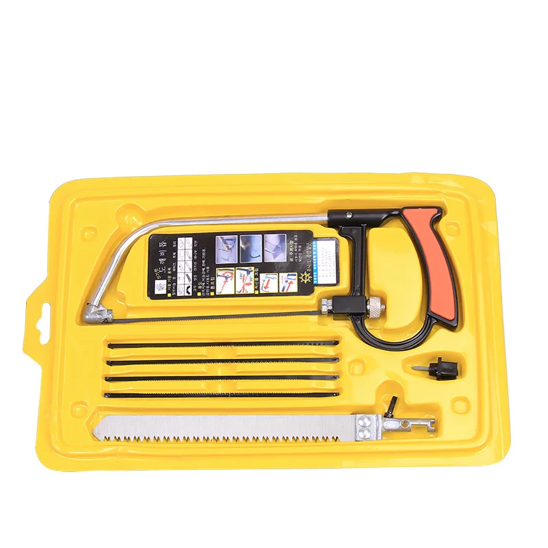 

8 in 1 Multifunction Hand Steel Saw hacksaw frame with 6 Blades Kit box DIY Metal Wood saw cutting Hobby Outdoor Surival Tool