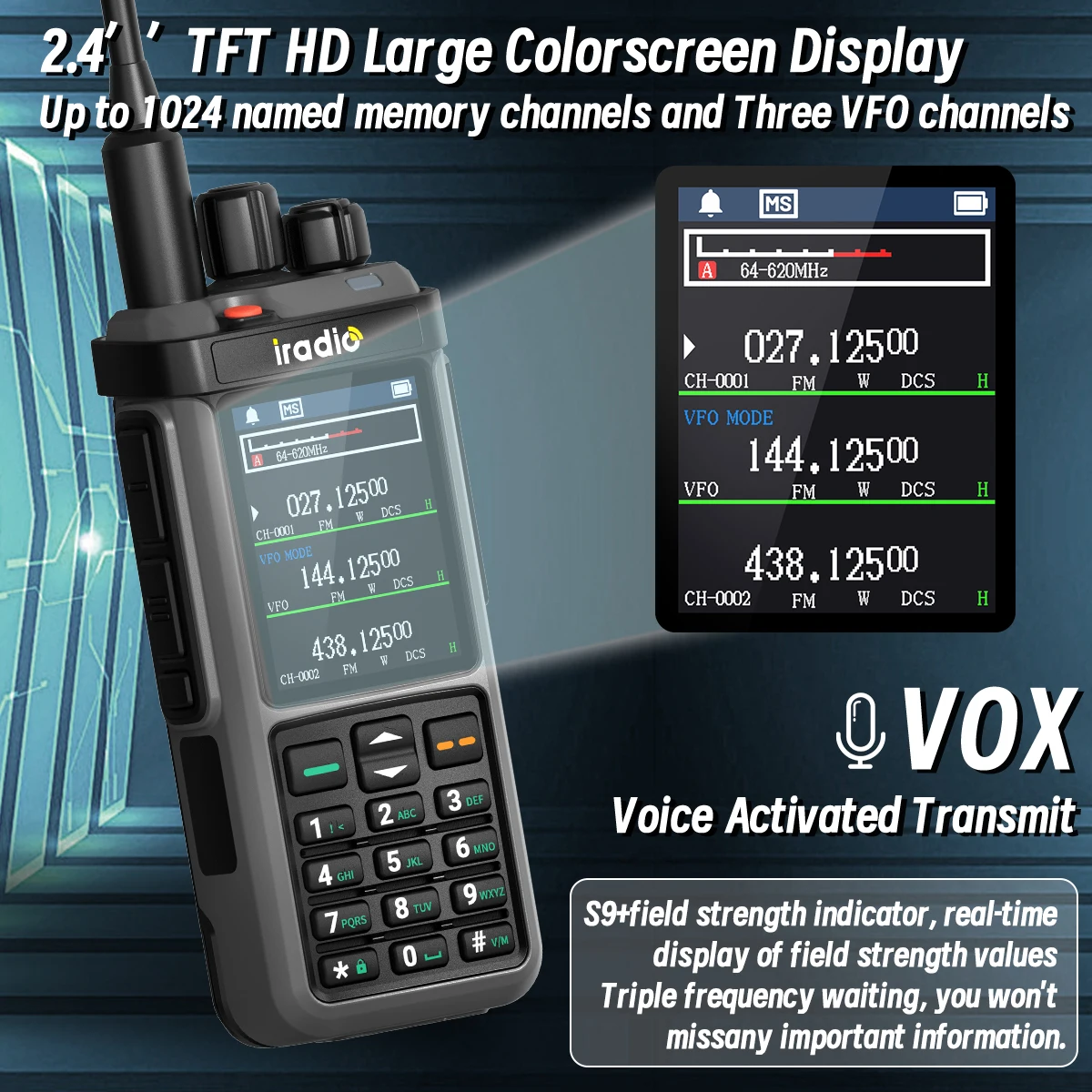 Iradio UV-98 PLUS Walkie Talkie 10W Cross Band Repeater HF AM FM USB LSB CW CB SW MW LW SSB DTMF Shortwave Multi Band Ham Radio 3