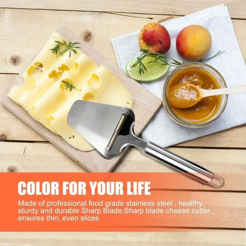 2 Pieces Stainless Steel Wire Cheese Slicer with Cheese Planer, Adjustable Thickness, Kitchen Cooking Tools, Gray