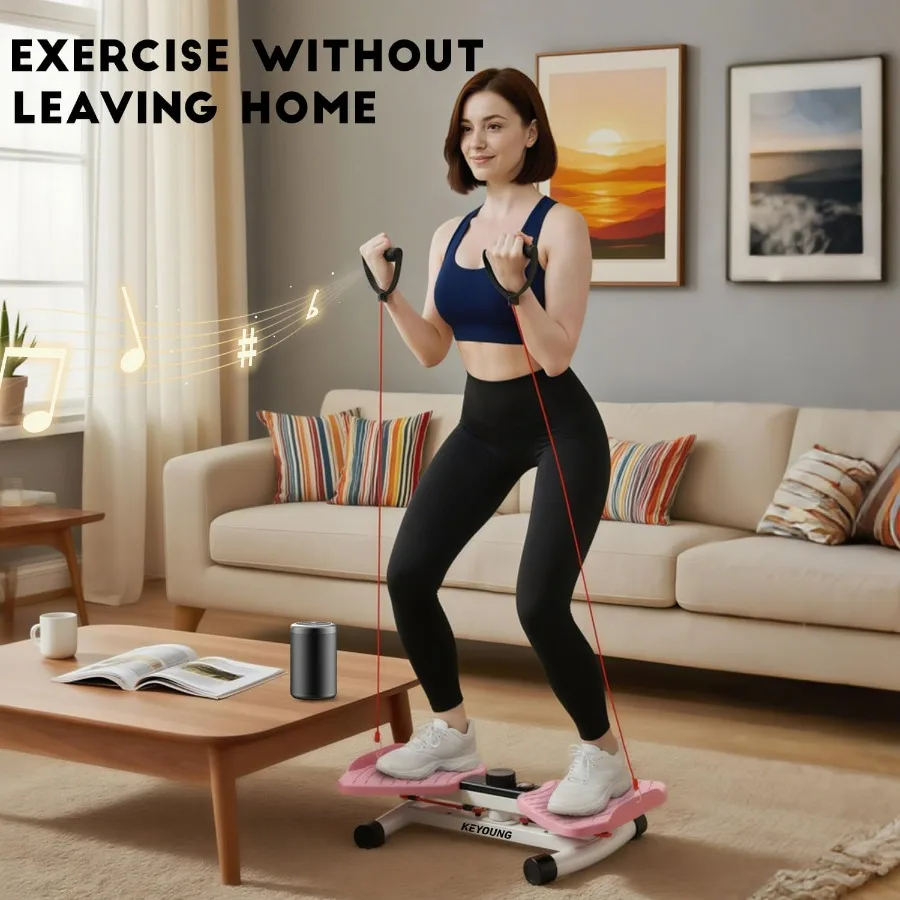 Waist Twister Machine Exercise, Home Ab Twister Board Fitness Tool Capacity 265lbS with Resistance Loop, Anti-Slip Twist Workout