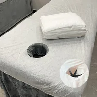 10Pcs Disposable Bed Cover Open Hole Spa Massage Soft Bed Sheets Non-woven Fabric Breathable Elastic Bedspread Home Textile 1