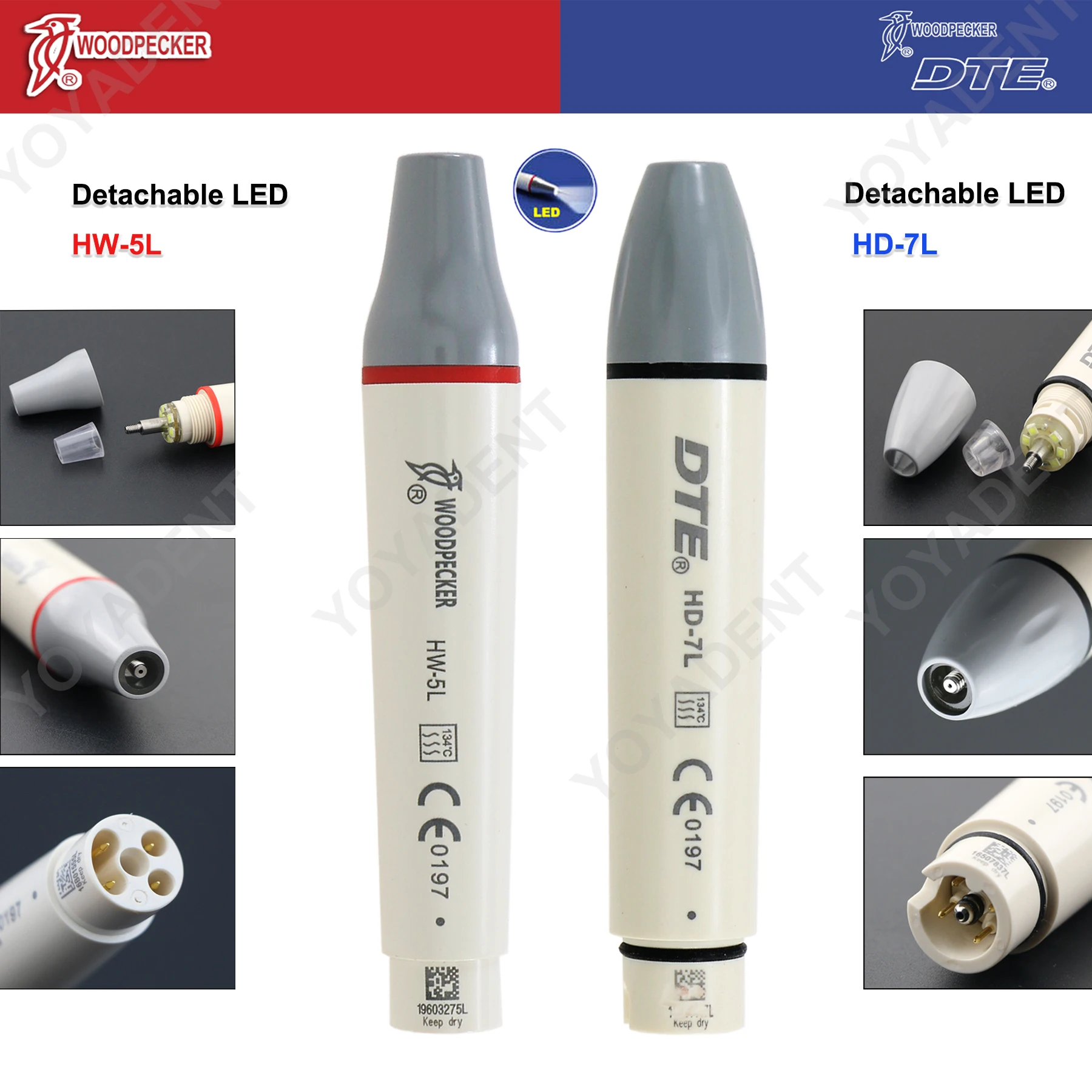 Woodpecker Tips DTE Dental Ultrasonic Endo Scaler Tips Scaling Tips Fit EMS UDS NSK SATELEC Scaler Handpiece Dentistry Tools 6