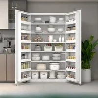 Tall Kitchen Pantry Storage Cabinet with Drawer and Adjustable Shelves Pantry Cabinet for Kitchen Bathroom or Hallway White 2