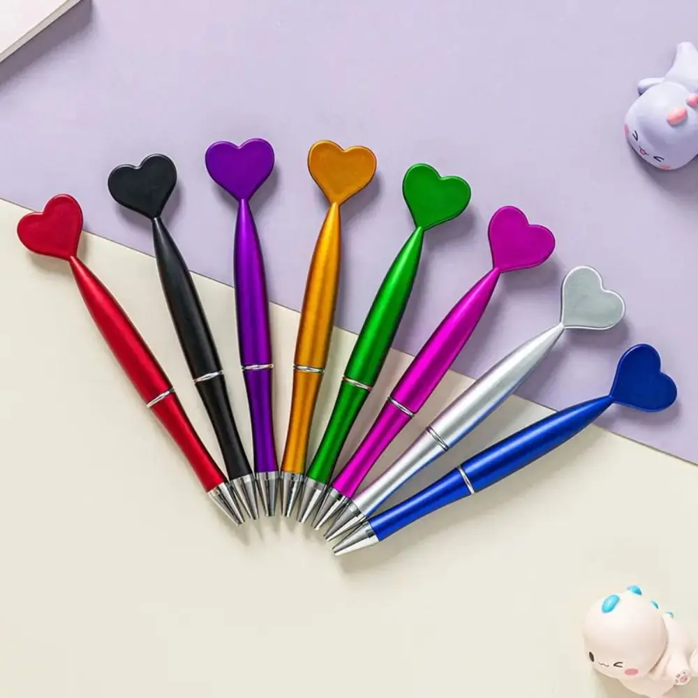 

Quick-Drying Heart Shape Pen Creative Rotary Writing Smoothly Signature Pen 1mm Plastic Neutral Gel Pens Office