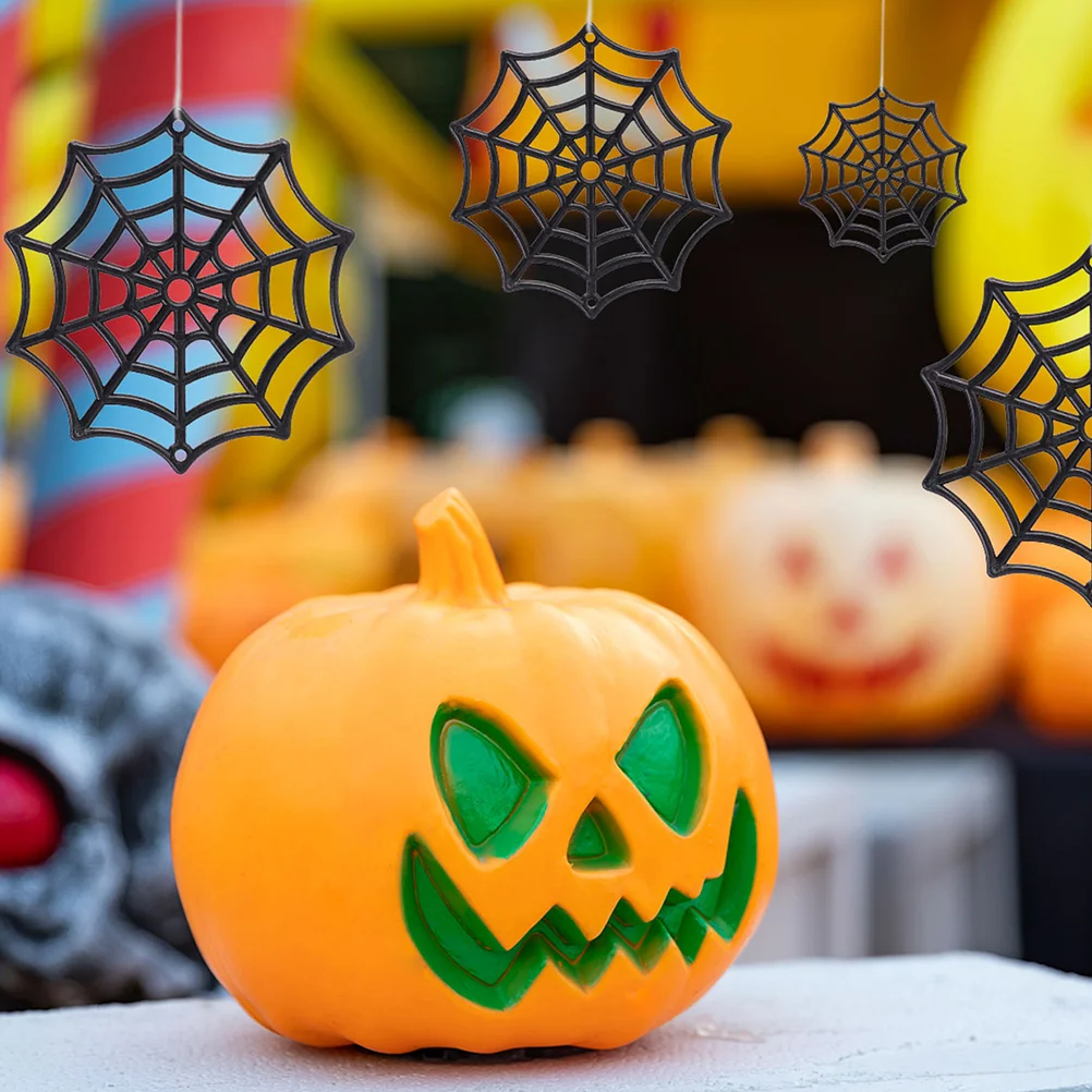 

Plastic Cobweb Adornment Halloween Spider Web Holiday Props (Luminous)