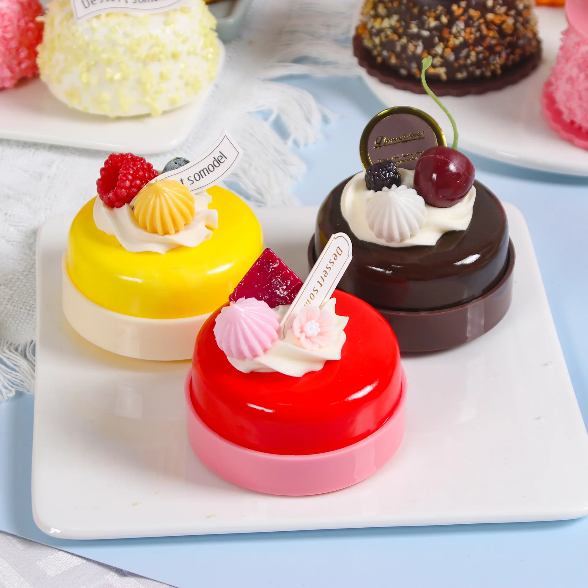 1PC Artificial Fruit Cake Biscuit Fake Food Decoration Photography Pro Food Simulation Cake Model Tea Table Decoration food model food photography props