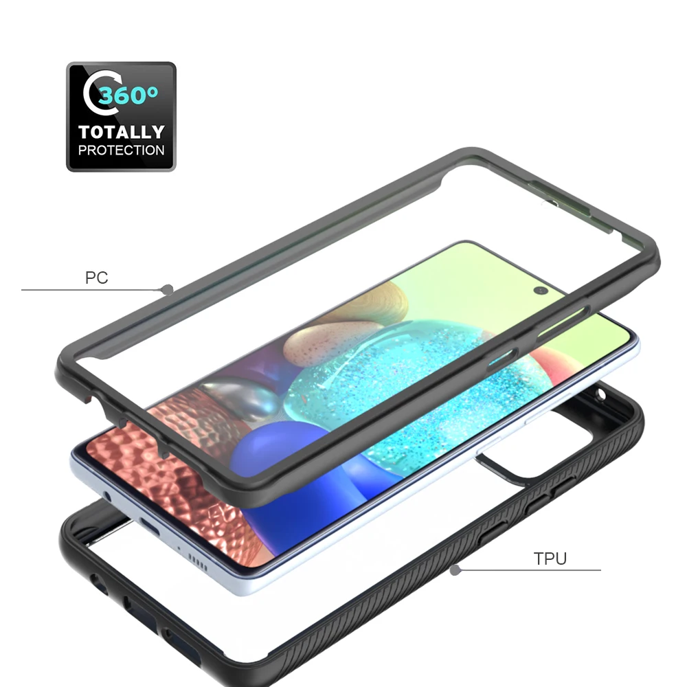 Galaxy A71 4G/5G Shockproof Clear Case Built-in Screen Protector