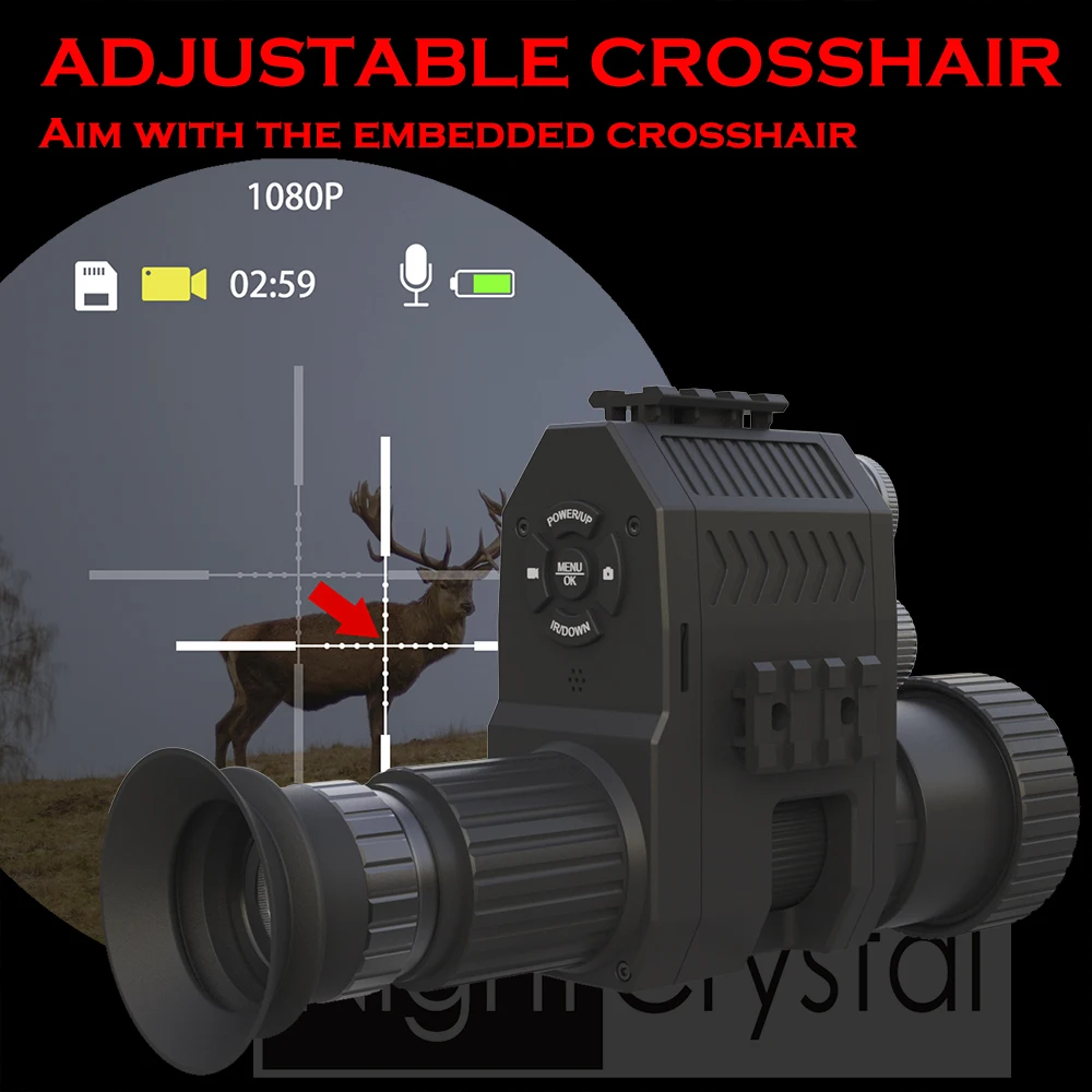 Hunting trail camera Trail camera Megaorei 4B Night Vision 1080p HD Hunting Camera Camcorder Portable Rear Scope Add on Attachment with Built-in 850nm 940nm IR