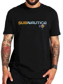 Футболка с логотипом Subnautica, футболки с подводными приключениями, игровые футболки, 100% хлопок, футболки с коротким рукавом, топы, подарок для ...
