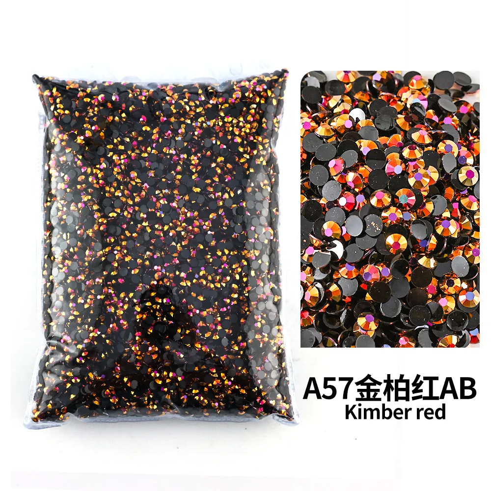 Colorful AB Transparent Resin Rhinestone FlatBacks for Nail Art and Garment Decoration - Bulk Wholesale
