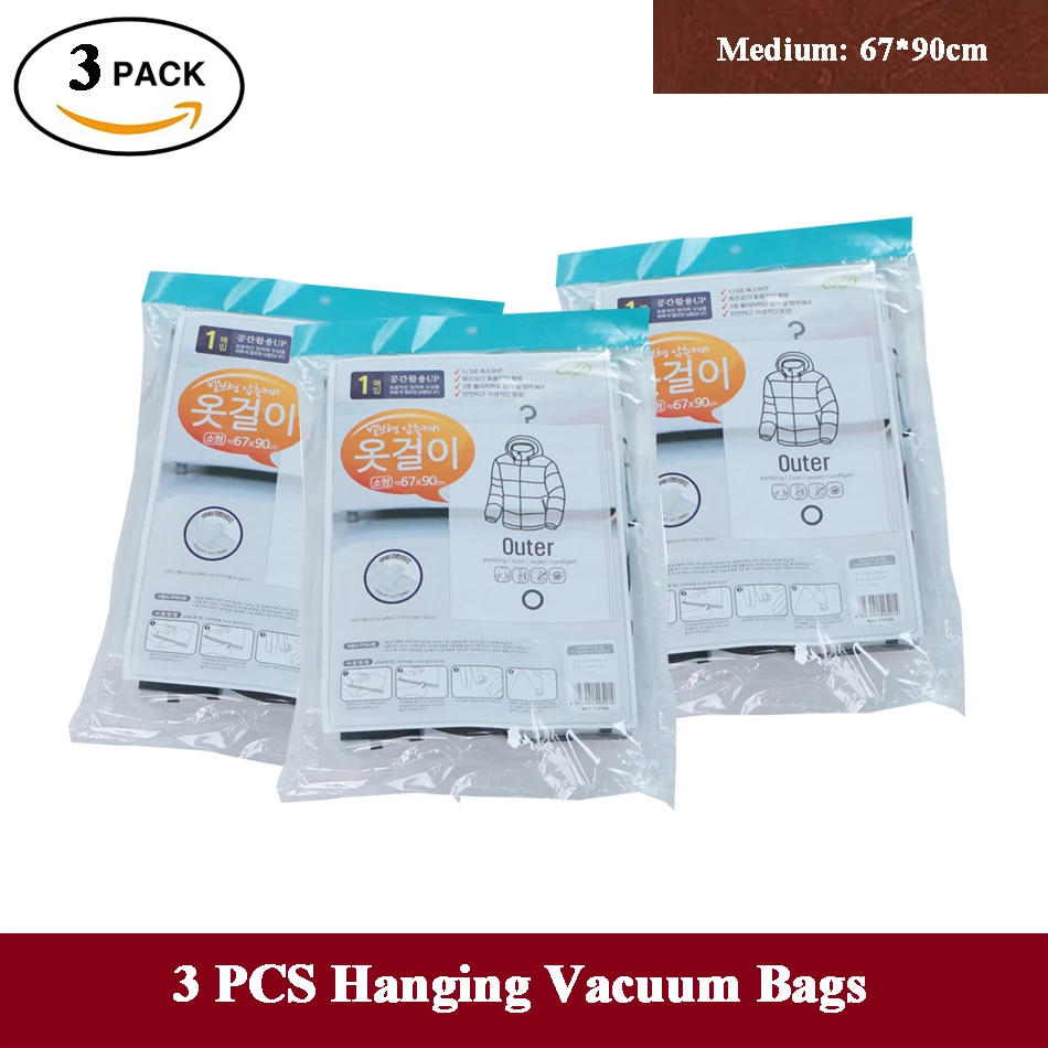 Hanging Closet Vacuum Storage Bags Medium and Large Szie Organizer Saving  Space Wardrobe Compressed Hanger Clothes Organization - AliExpress